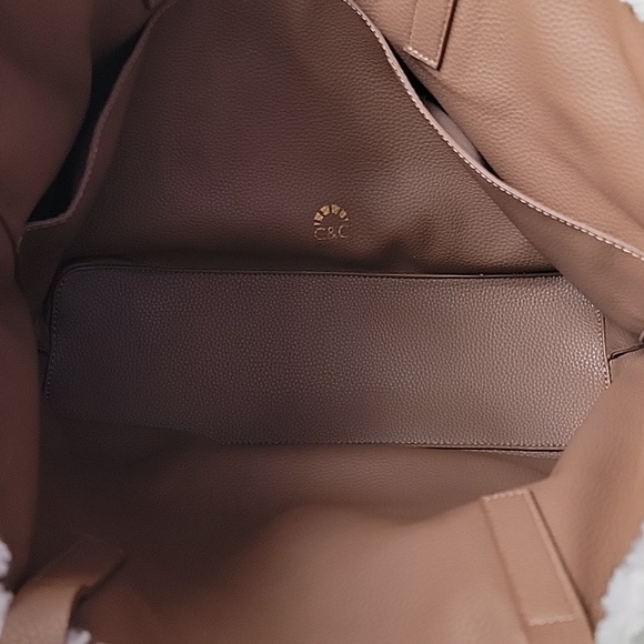 C & C Sherpa Reversible/Tan Leather Bag - Picture 4 of 5